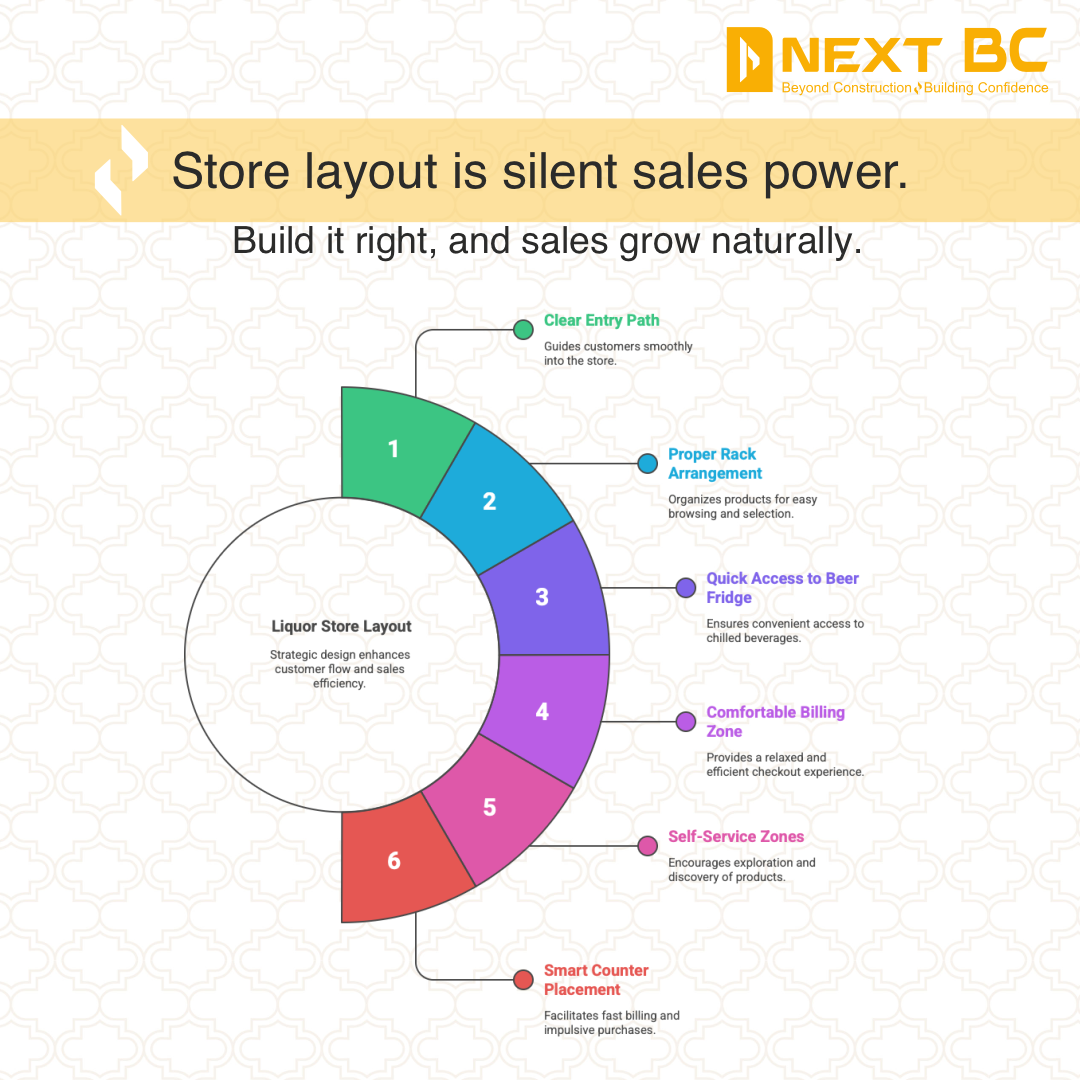 Liquor store layout planning for customer flow